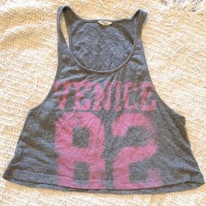 3/25 Venice tank pink gray crop top small